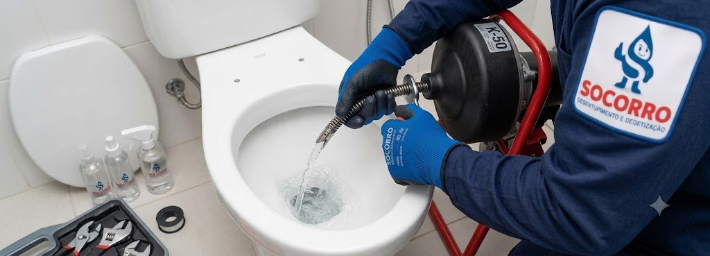 Profissional realizando Desentupidora de Vasos Sanitários em Navegantes